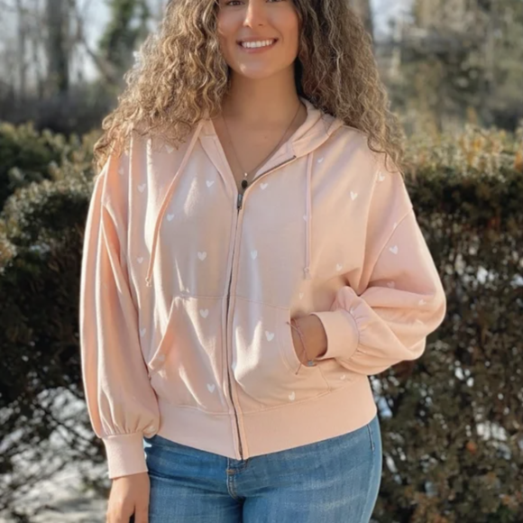 Heart Print Sweatshirts & Hoodies